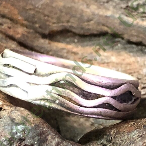 Very Time Worn Smooth Sterling Silver Band Ring Size 9.5 Thumb Ring - Picture 6 of 6